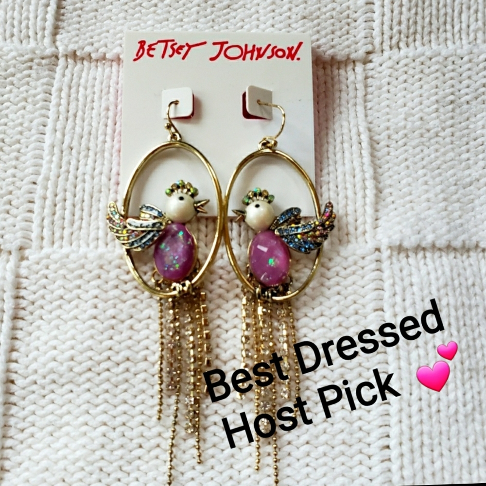 SWEET Betsey Johnson Happy Bird earrings